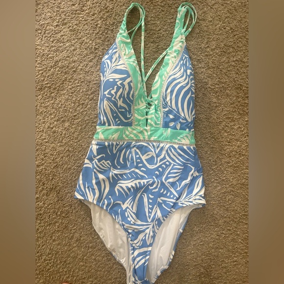 La Blanca Beachside Bay V-Plunge One Piece size 16 - Picture 4 of 6
